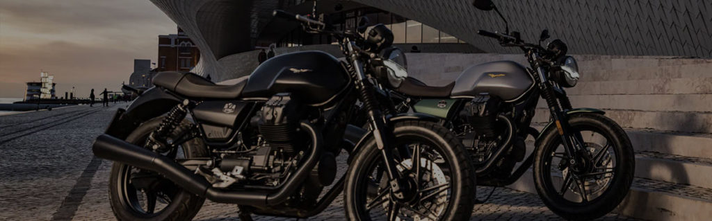 Moto Guzzi motorcycles next to each other banner